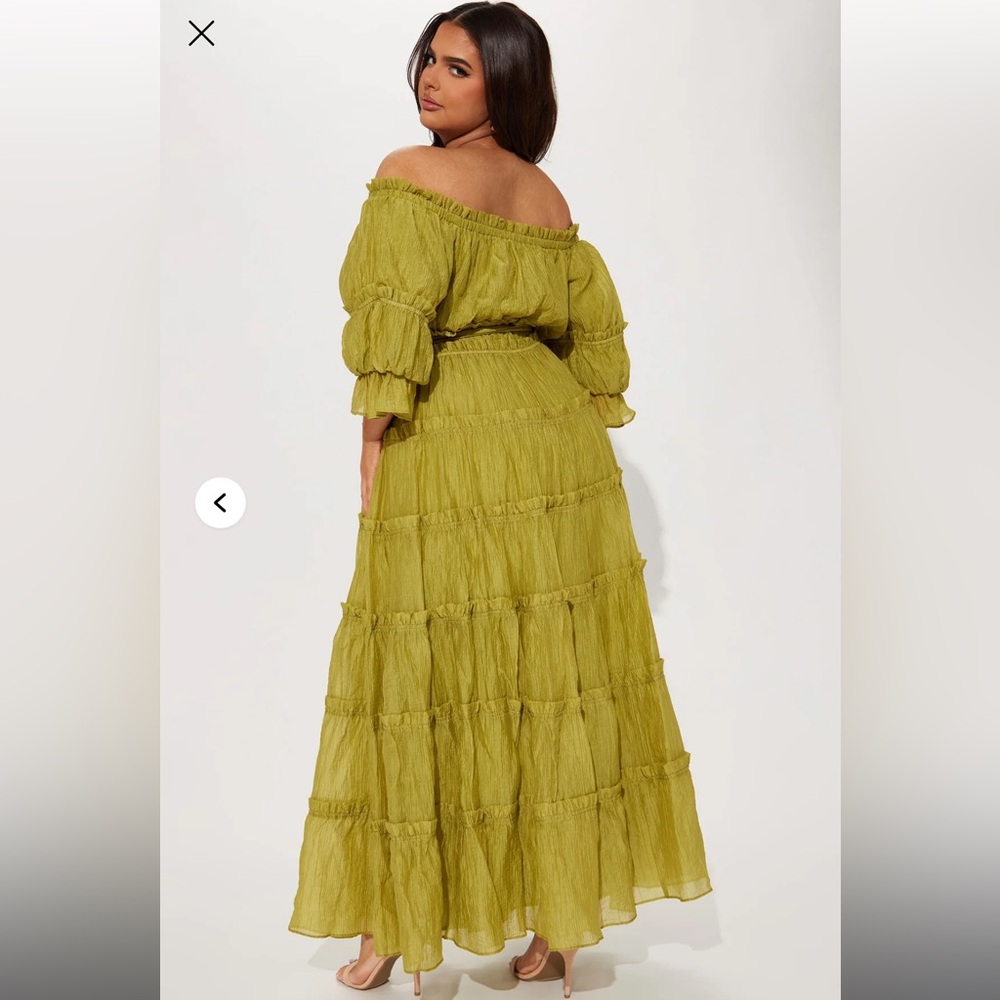Chartreuse Strapless Dress - Picture 3 of 3